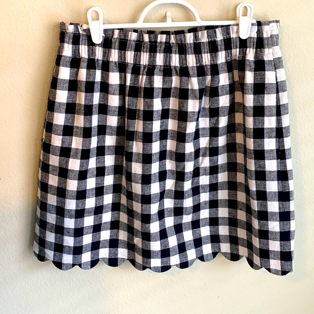 J-Crew Black and White Scalloped Skirt